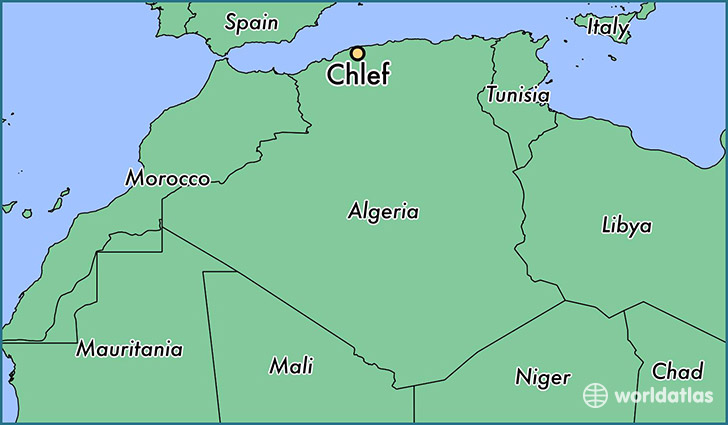 map showing the location of Chlef