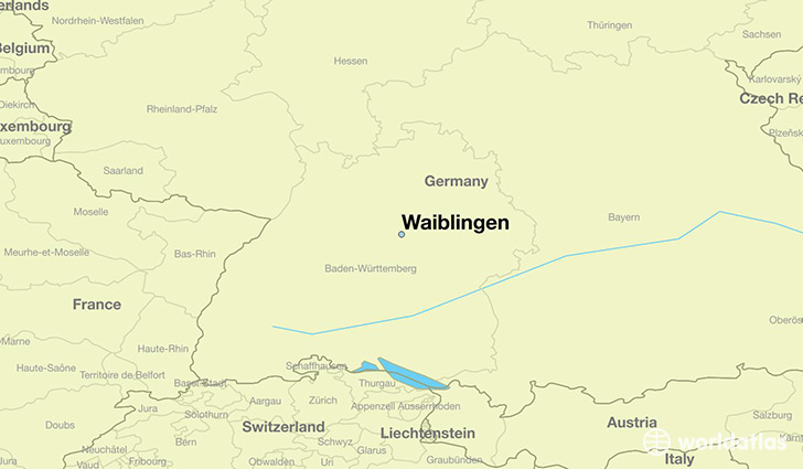 map showing the location of Waiblingen