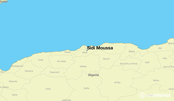 map showing the location of Sidi Moussa