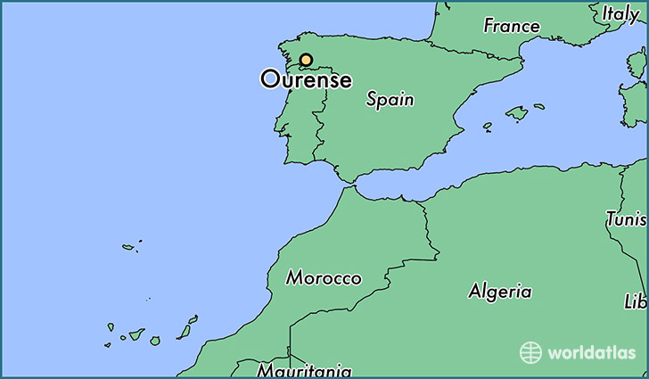 map showing the location of Ourense
