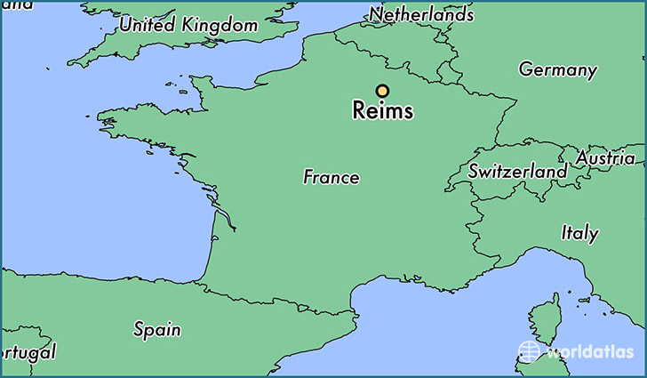 map showing the location of Reims
