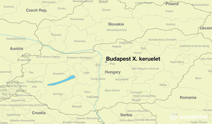 map showing the location of Budapest X. keruelet