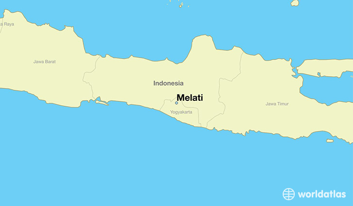 map showing the location of Melati