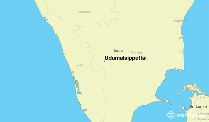 map showing the location of Udumalaippettai