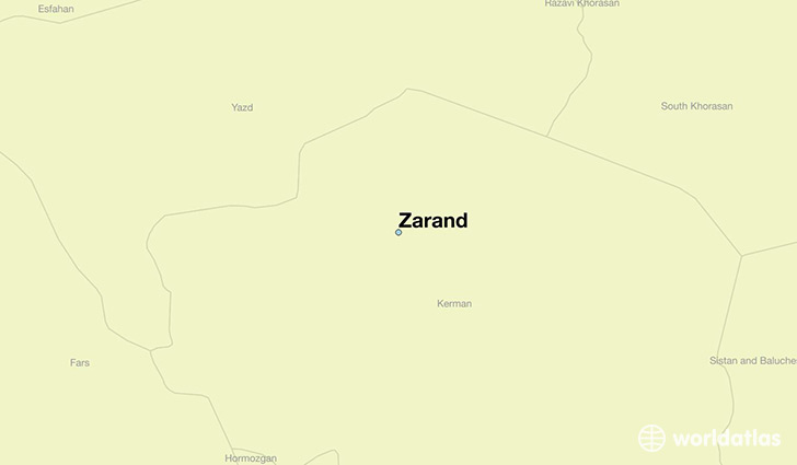 map showing the location of Zarand