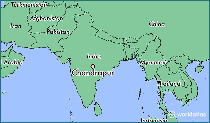 map showing the location of Chandrapur
