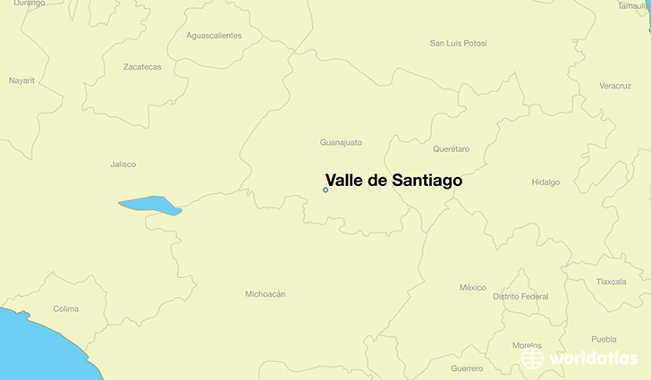 map showing the location of Valle de Santiago
