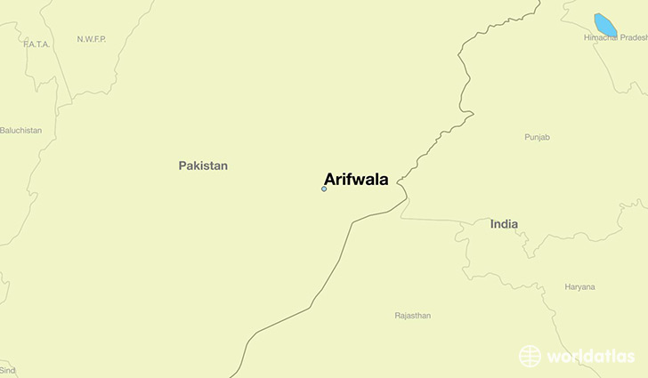 map showing the location of Arifwala
