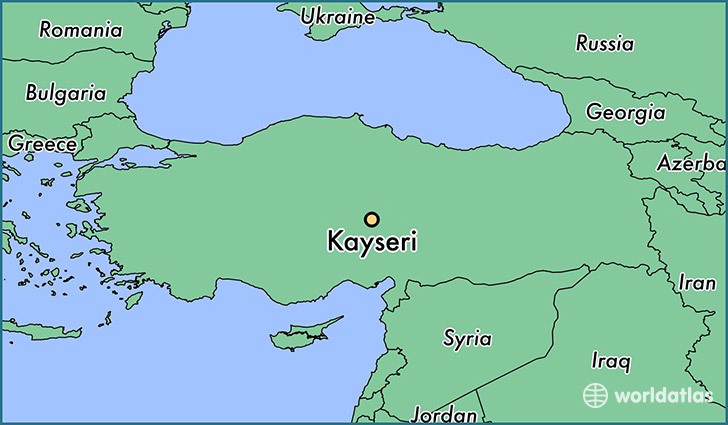 map showing the location of Kayseri