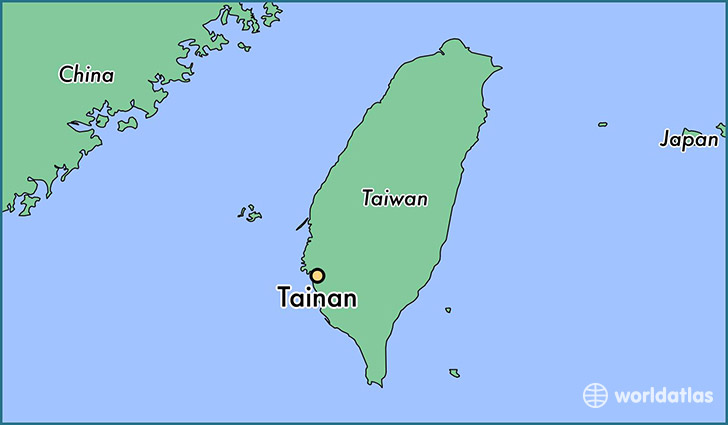 map showing the location of Tainan