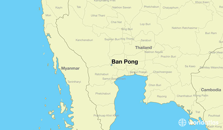 map showing the location of Ban Pong