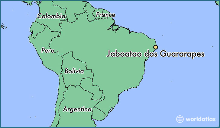map showing the location of Jaboatao dos Guararapes