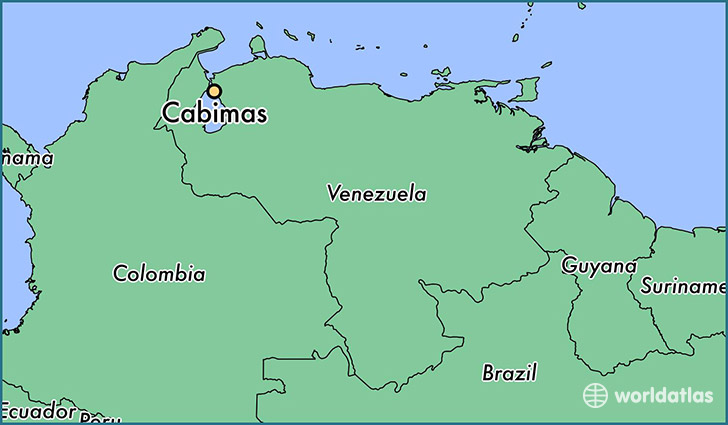 map showing the location of Cabimas