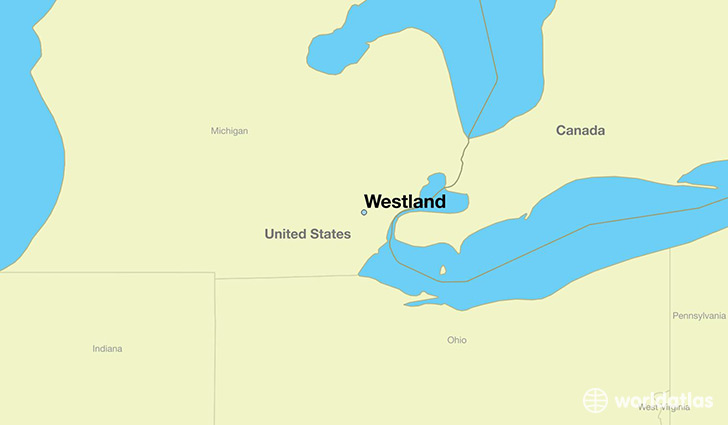 map showing the location of Westland