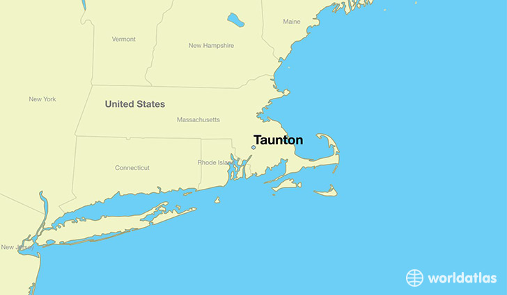 map showing the location of Taunton