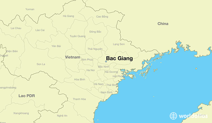 map showing the location of Bac Giang