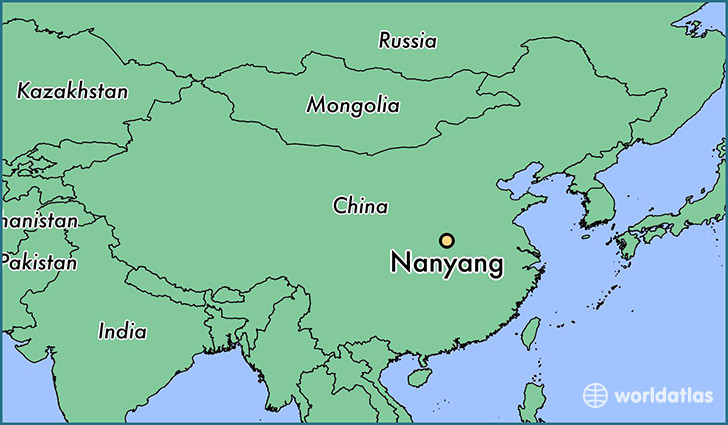 map showing the location of Nanyang