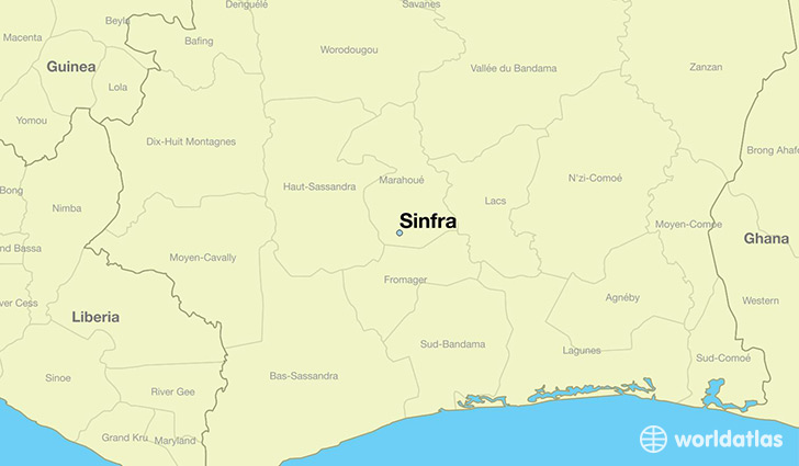 map showing the location of Sinfra