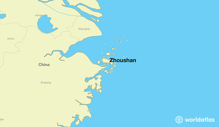 map showing the location of Zhoushan
