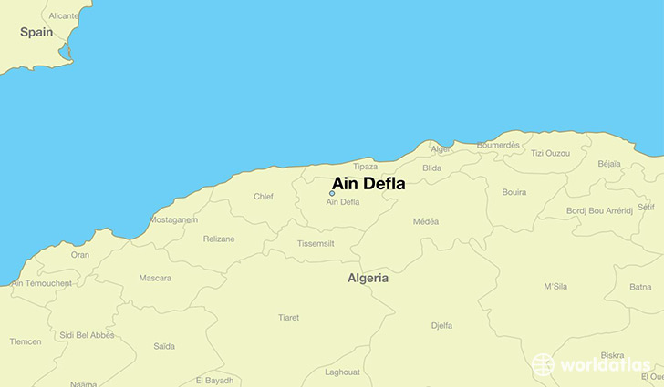 map showing the location of Ain Defla