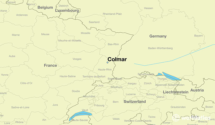 map showing the location of Colmar