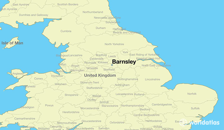 map showing the location of Barnsley