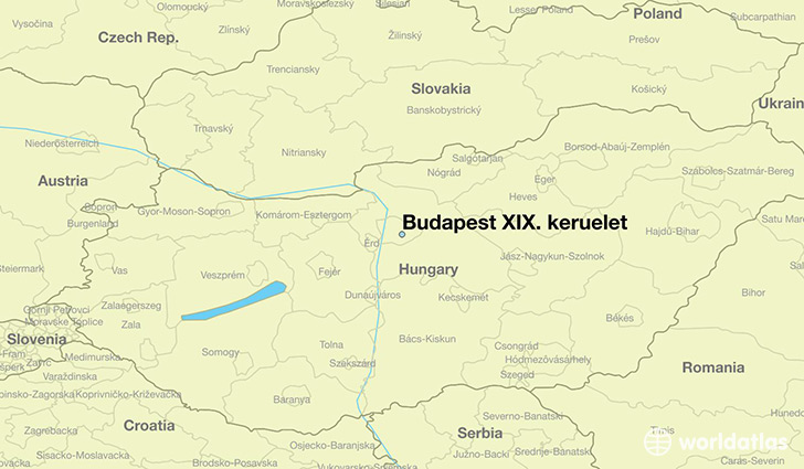 map showing the location of Budapest XIX. keruelet