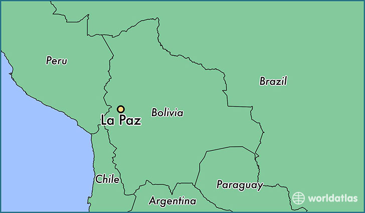 map showing the location of La Paz