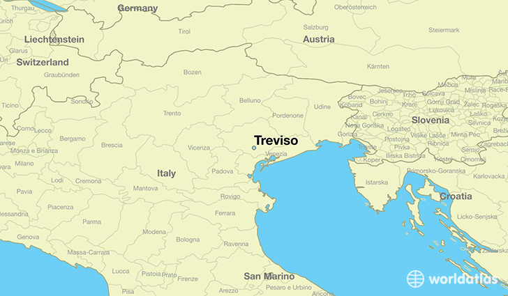 map showing the location of Treviso