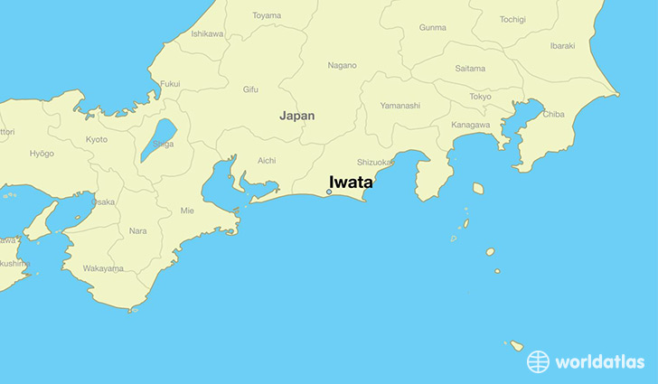 map showing the location of Iwata