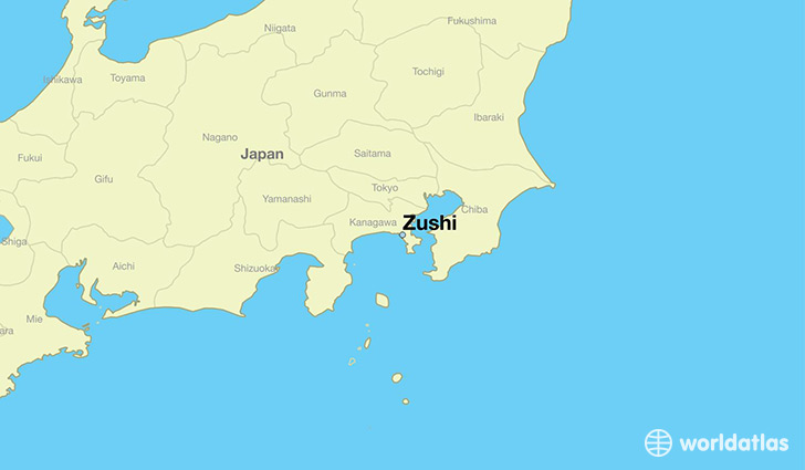 map showing the location of Zushi