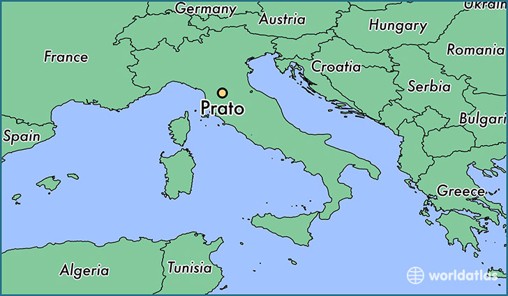 map showing the location of Prato