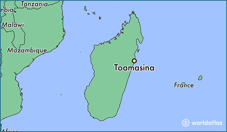 map showing the location of Toamasina
