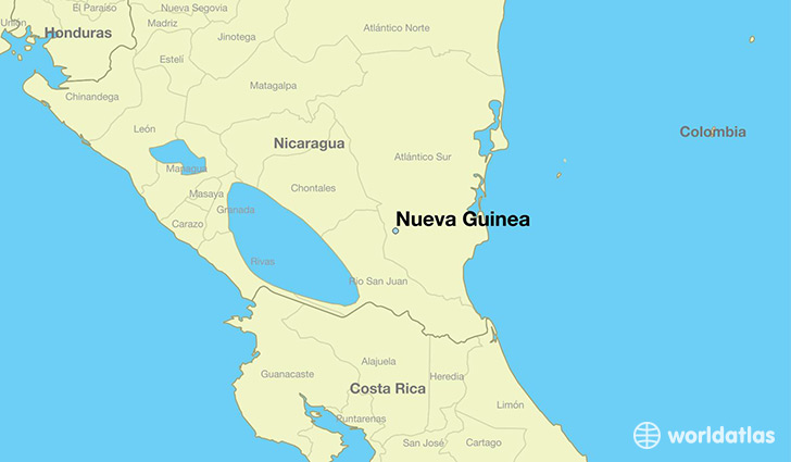 map showing the location of Nueva Guinea