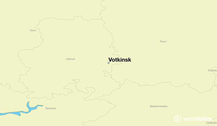 map showing the location of Votkinsk