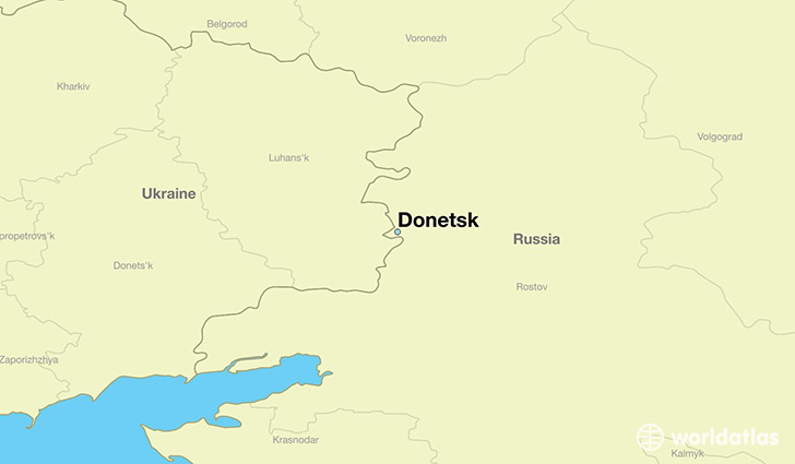 map showing the location of Donetsk