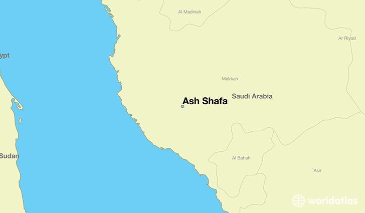 map showing the location of Ash Shafa