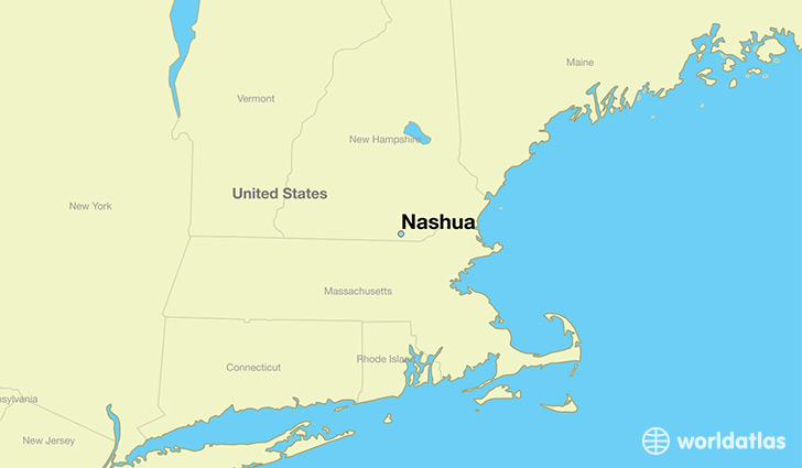 map showing the location of Nashua