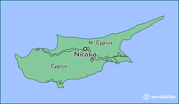map showing the location of Nicosia