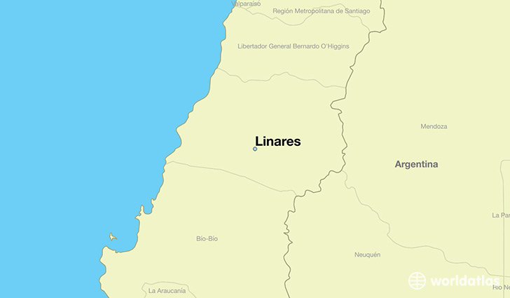 map showing the location of Linares