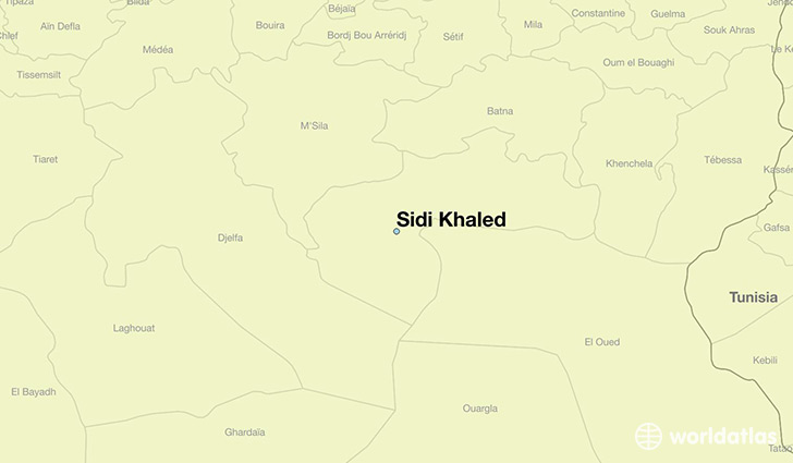 map showing the location of Sidi Khaled