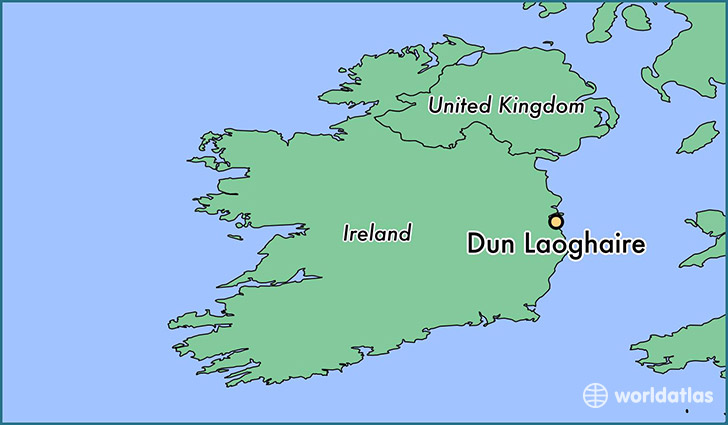 map showing the location of Dun Laoghaire