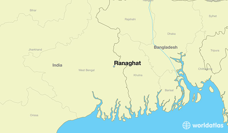 map showing the location of Ranaghat