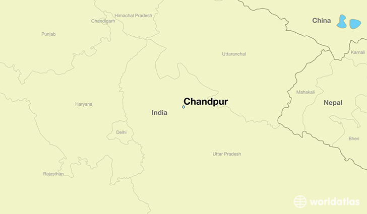 map showing the location of Chandpur