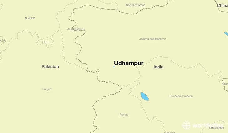 map showing the location of Udhampur