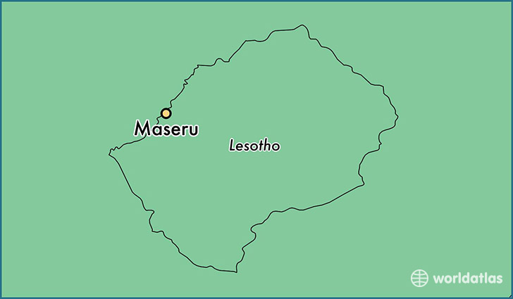map showing the location of Maseru