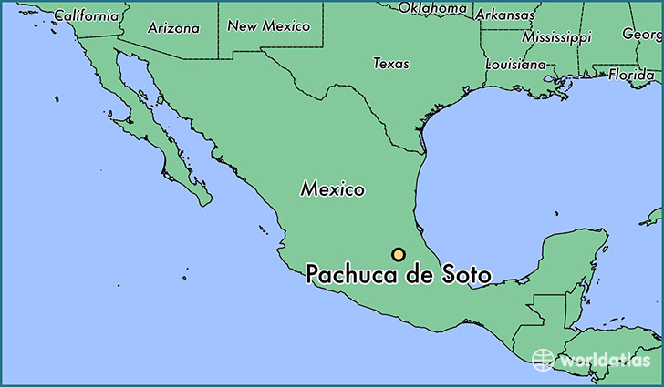 map showing the location of Pachuca de Soto