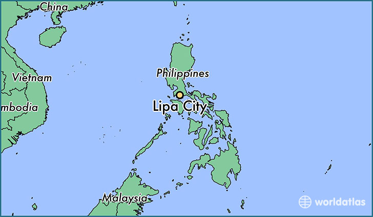 map showing the location of Lipa City