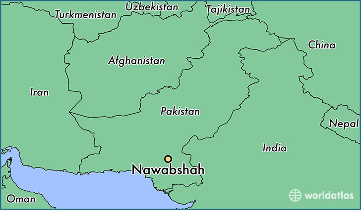 map showing the location of Nawabshah