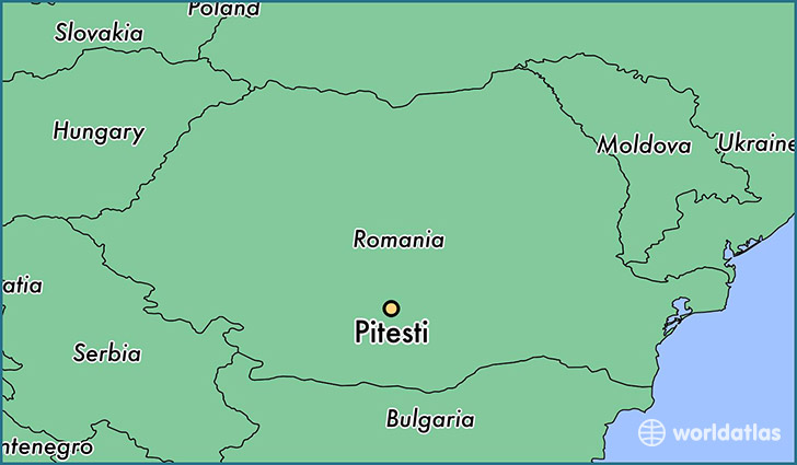 map showing the location of Pitesti